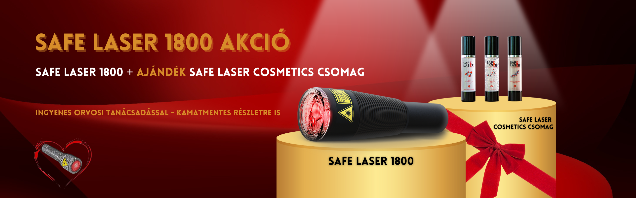 Safe Laser 1800 + cosmetics laserline-terapia.hu asztal